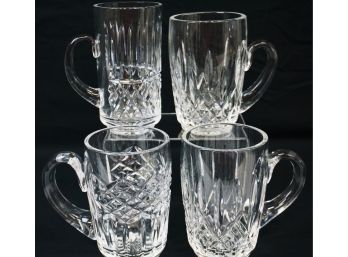 Lot Of 4 Signed Waterford Crystal Mugs