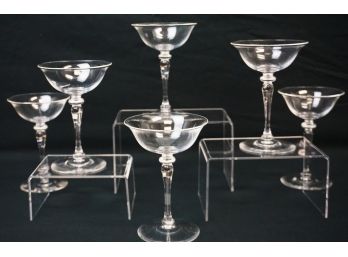 Set Of 6 Fine STEUBEN Signed Crystal Glasses