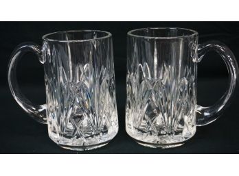 Pair Of Waterford Crystal Mugs, Signed