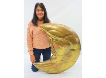 Sergio Bustamante Mixed Metal Moon Sculpture, Large.... 35' X 30', Signed 33/100
