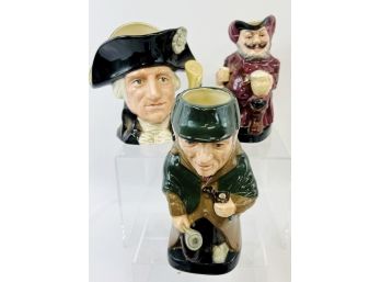 Royal Doulton Toby Character Jugs, Two Full Body, One Large