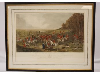Large, Antique Engraving By W. H. Simmons, 'the Meet Of The Vine Hounds'