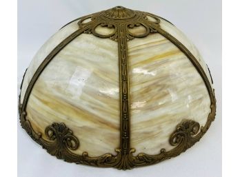9' X 16' Slag Glass Lamp Shade, Antique