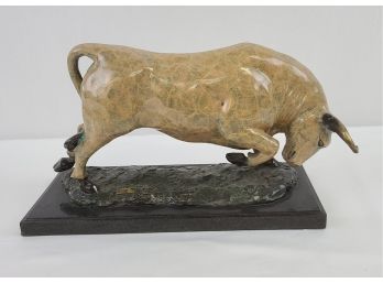 Bronze Bull Sculpture Signed 'Paloma'