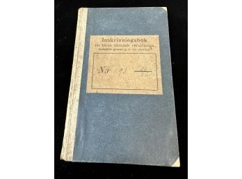 Inskrivningsbok Antique Swedish Army Soldiers Book