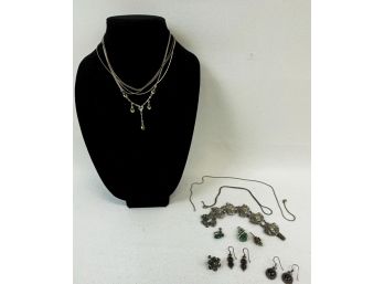 Lot Of Sterling Silver Jewelry & Necklace