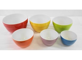 6 - Colored, Graduated Modern Mixing Bowls