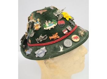 Scottish, Felt Hat Adorned With Pin Backs, Size Small