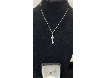 Kay Jewelers 18' Key Pendant Necklace .925 Sterling Silver