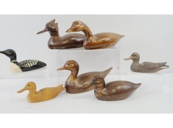 Lot Of 7 Vintage, Wooden Duck Decoys