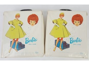 Vintage 1960's Barbie Dolls, Skipper Dolls In Cases