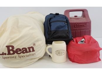 Camping Lot - LL Bean Down Sleeping Bag. Mug, Case, With Lantern & Cookware