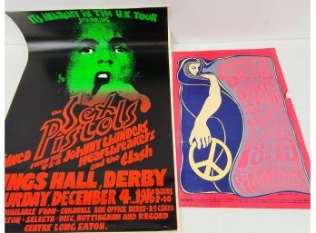 1980's Grateful Dead Reprint Concert Poster From The 60's & Reprint Sex Pistols Poster