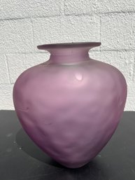 Beautiful Large Vase Purple Matte Glass Made Is Spain