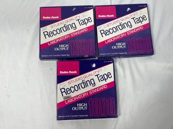 Lot Of 3 Radio Shack Recording Tape 1800 Feet Used