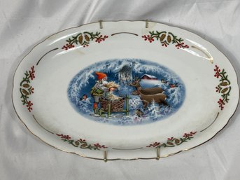 Old Fashioned Christmas By CHRISTINEHOLM Oval Decorative Wall Accent Platter