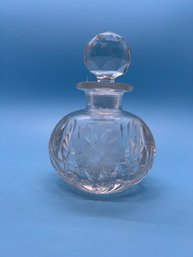 Clear Cut Crystal Bottle With Matching Stopper