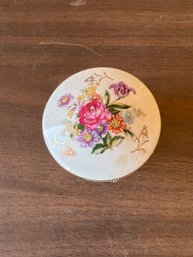 Vintage Porcelain Rose Trinket Jewelry Box Footed Hinged Marked C8853