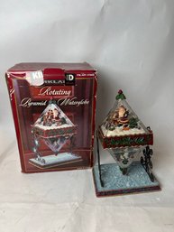 Kirkland Rotating Pyramid Water Globe Christmas Santa Snowman With Box