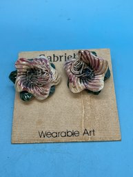 Gabriella Vintage Handcrafted Artisan Earrings Wearable Art