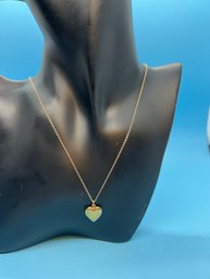 Tiny Gold Tone Heart Locket Pendant With 17' Chain By Krementz