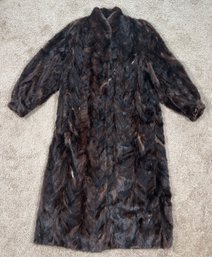 Real Mink Coat Luxury Fur Jacket Long Beautiful Chocolate Brown Size M? Check Measurements