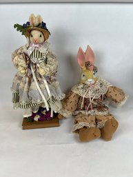 Pair Of Easter Bunnies Wendy Wabbit House Of LLoyd & Unbranded