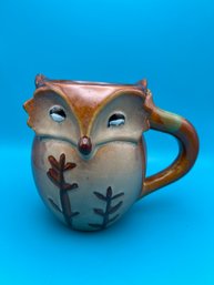 GIBSON Stoneware Pottery Tea Coffee Mug Cup FOX Textured 3D Jumbo 16 Oz Large