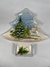 Pinesville Large Christmas Tree-shaped Platter By Maxcra Corp. Handcrafted