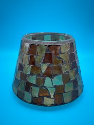 Mosaic Stained Glass Candle Shade Topper Brown 4' X 5' Home Interiors