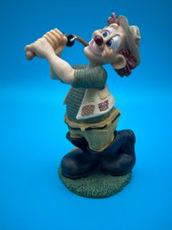 Slapstix Circus Clown Resin Figurine Hooked Fishing Pole