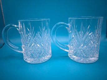 Paul Sebastian 24 Lead Crystal Glasses Coffee Mugs Tea Cups Set Of 2