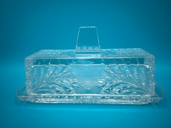 Vintage Crystal Covered Butter Dish With Lid Fetched Lower