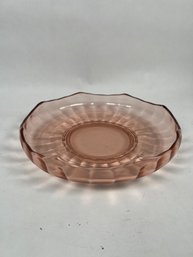 Vintage Pink Depression Glass Serving Decorative Bowl 10.5'