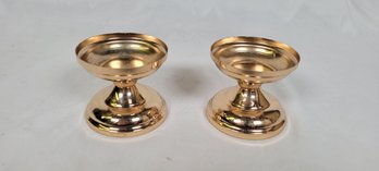 Pair Of Two Flower Vase Fruit Plate Modern Gold Metal