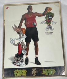 NIKE 1993 VTG Michael Jordan Looney Tunes Space Jam Movie Poster 20' X 16'