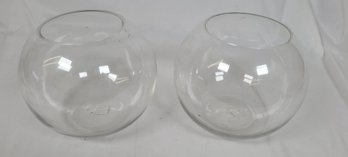 Two Decorative Sphere Glass Bowl / Classic Fish Bowl / Decorative Vases