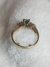 14k Gold Ring With Emerald And Diamonds