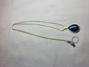 Long Sterling And Lapis Necklace