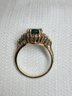 Exquisite 14k Gold Emerald Rind With Diamonds