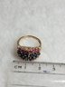 Exquisite 14k Gold Ring With Rubies And Sapphires