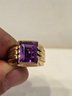 10k Gold Men's Ring With Purple Sapphire