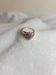 14k Gold Reversible Ring With Ruby And Diamonds