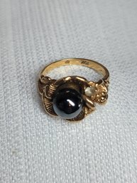 10k Gold Ring With Black Pearl