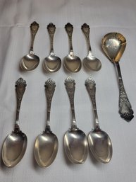 Ornate Antique Sterling Spoon Lot