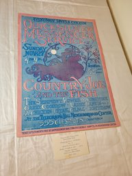 Quicksilver Messenger Service Nov 27 1966 Original Concert Poster 1st Print With Original Ticker To Show