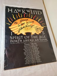Hawkwind Original Concert Poster Original Singed By Band Members