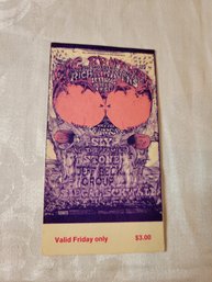 Big Brother And The Holding Co July 1968 Original Concert Ticket