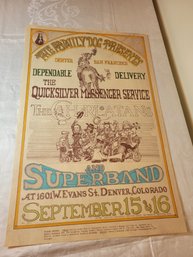 Quicksilver Messenger Service Charlatans And Superband Sept 1967 Original Concert Poster 1st Print