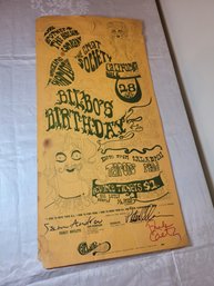 Big Brother And The Holding Company Bilbos Birthday July 1966 Original Concert Poster Signed By Band Members